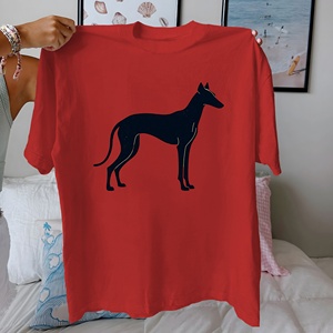 เสื้อยืดผู้หญิงลายทางผ้าคอตตอนแท้สีเทาใส่สบาย - Product Image 3