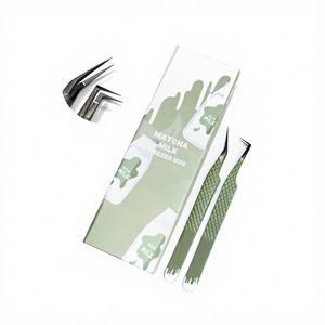 2 pinces à épiler multifonctionnelles de haute qualité en acier inoxydable, pointe en fibre, précision, 45 degrés, antistatiques, durables - Product Image 1