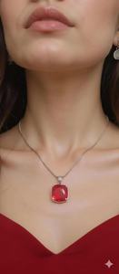 Colgante de Topacio Rojo Natural, Piedra Preciosa Grande, Plata de Ley 925, Chapado en Oro Antiguo, Certificado IGI, Collar Étnico de Lujo - Product Image 5