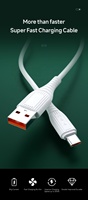 Câble de charge et de données Micro USB Hotriple A2M 3A 1M TPE à conducteur en cuivre pur, charge rapide pour Android et ordinateurs
