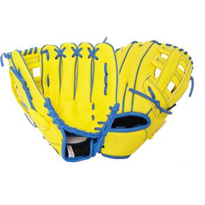 Guante de Béisbol Aislado Sintético Amarillo con Cierre de Gancho y Bucle en Forma de H, para Receptor Zurdo, Dedos Completos, Antideslizante, Hecho en China - Product Image 3
