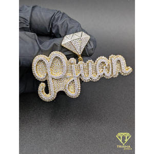 Collar de Hip Hop con Nombre Personalizado de Moissanita y Diamantes, Cadena Bling con Letras Escritas, Regalo de Lujo - Product Image 6