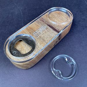 Vintage Rectangular Wooden Bottle <b>Opener</b> Keychain Imprint Mark Magnetic Wall Hanging Dishwasher Safe Stainless - Product Image 5