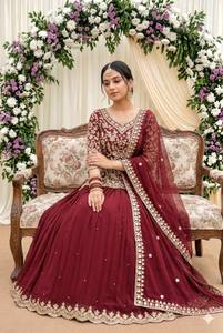 Lunching New Designer Wear Heavy Chine Sequence Work <b>Top</b> With Lehengas - Product Image 2