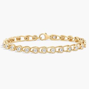Women's Luxury Natural Diamond Safety Pin Chain <b>Bracelet</b> in White Gold - Product Image 1