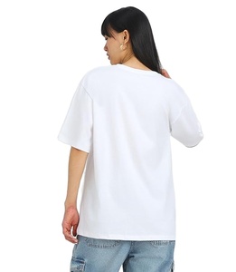 Fournisseur du Bangladesh – T-shirt décontracté personnalisé pour femme, grande taille, été, imprimé, couleur unie, épaules tombantes, 100 % coton - Product Image 4