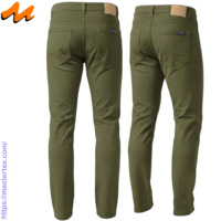 MASTER TEXTILE Celana Kasual Pria Ringan untuk Musim Panas, Potongan Lurus, Katun/Spandex, Pinggang Sedang, Tenun Twill, Bernapas, Kancing Depan