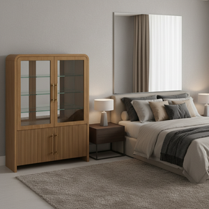 Display Cabinet Solid Wood Modern Coffee <b>Table</b> for Living Room Genuine Leather Living Room Furniture Factory Direct OEM ODM - Product Image 3