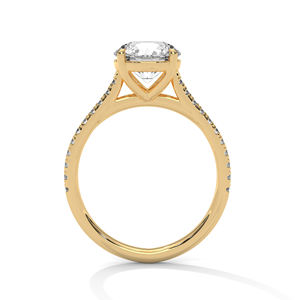 Anillo de Compromiso con Diamante de Diseño Estético, Oro Amarillo Sólido de 14K, Diamante Cultivado en Laboratorio, Hermosa Joyería de Anillo de Boda - Product Image 3