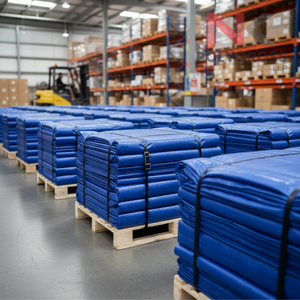 ผ้าใบโพลี 20x20 ฟุต สำหรับงานอุตสาหกรรม ป้องกันแสงแดด ฝน และสิ่งสกปรก เหมาะสำหรับโรงเรือน คลังสินค้ากลางแจ้ง และการขนส่ง (ขายส่ง) - Product Image 5