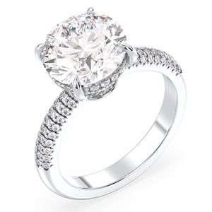 Anillos de compromiso REYES de diseño elegante en oro sólido de 14K con diamantes cultivados en laboratorio CVD para mujer, regalo de boda de lujo, anillos de joyería fina. - Product Image 1