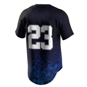 Maillot de baseball personnalisé pour homme, col en V, manches courtes, imprimé floral, sublimation, polyester respirant, vêtements pour adultes - Product Image 5
