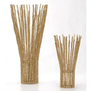 Modern Handmade Metal Floor <b>Vase</b> Set <b>Gold</b> Finish Decorative Plant Stand for Home Interior Design - Product Image 1