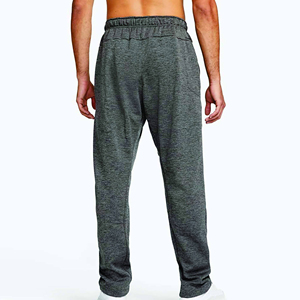 Men's Dark Grey Elastic Waist Sweatpants with Drawstring Side Pockets Casual Breathable Knitted Joggers Flat Front Summer Wear - Product Image 2