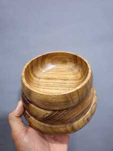 Curio Craft Handmade Round Wooden Candle Dough Bowl | Natural Wood Candle Vessel & Jar for Soy Wax Candle Making - Product Image 2