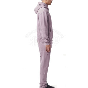 Conjunto Deportivo de Invierno con Capucha, Estilo Desgastado, 100% Algodón, Transpirable, Moderno, Casual, Elegante y Cómodo para Hombre - Product Image 6