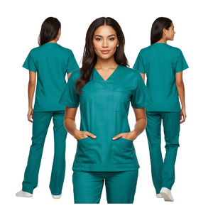 Uniforme Médico Color Verde Azulado para Mujer, Conjunto de Uniforme de Trabajo Cómodo para el Cuidado de la Salud - Product Image 3
