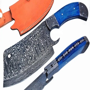 Cuchillo de Cocina JEXMOO OEM Hecho a Mano, de Acero de Damasco de Grado Industrial, Multifuncional, con Patrón de Gota de Lluvia, Funda de Cuero - Product Image 1
