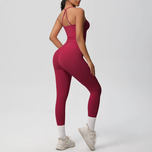 Conjunto de Top de Yoga para Mujer, Traje de Gimnasio, Top Deportivo sin Mangas, Espalda Cruzada, Secado Rápido, Transpirable y Elástico - Product Image 1