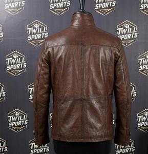 Chaqueta de Cuero Casual de Invierno para Hombre con Cuello Alto y Cierre de Cremallera, Impermeable, Moderna y de Alta Calidad para Exteriores - Product Image 3