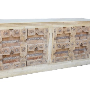 Haswani Handicrafts Antique Wooden Door Sideboard Handcrafted <b>Rustic</b> Vintage Storage <b>Cabinet</b> Solid Wood Console <b>Cabinet</b> - Product Image 1