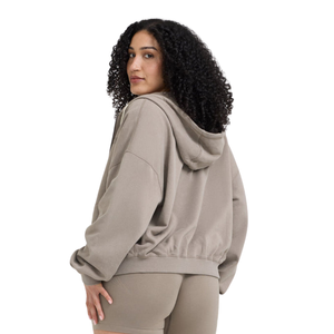 Sudadera con capucha extragrande para mujer, con cremallera completa, manga larga, capucha con cordón, estilo casual, urbano y deportivo - Product Image 1