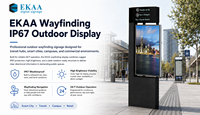 EKAA 43 Inci Layar Ganda IP67 4000/5000 Nits Tanpa Kipas LCD Digital Signage Luar Ruangan Tahan Sinar Matahari Totem