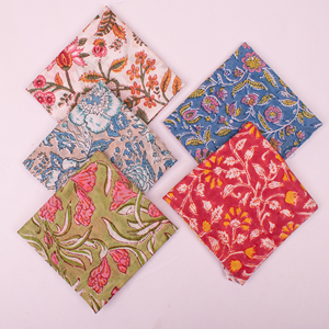 Artisan Block Print Floral Cotton <b>Square</b> <b>Scarf</b> Boho Chic Fashion Multifunctional High Quality Head <b>Scarf</b> Ethnic Spring Summer - Product Image 1
