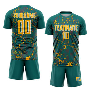 ชุดเสื้อฟุตบอลสั่งทำสีเขียว พิมพ์ลายชื่อทีม 00 คอกลม แขนสั้น ผ้าโพลีเอสเตอร์ซับเหงื่อ สำหรับผู้ใหญ่ ใส่ได้ทั้งชายและหญิง - Product Image 3