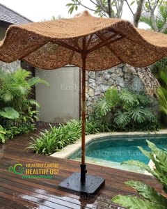 Parasol d'extérieur en fibre de coco tissé à la main pour mobilier d'extérieur de luxe et projets hôteliers Eco2go Vietnam - Product Image 4