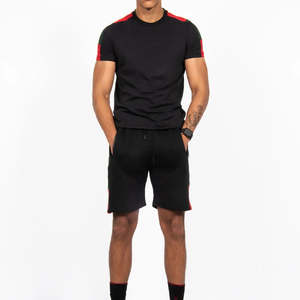 Body <b>Fitted</b> <b>T</b>-<b>Shirt</b> and Short Set Made In Cotton Polyester Tight 100% Cotton Breathable Men's Sports Casual <b>T</b> <b>Shirt</b> Plain Dyed - Product Image 1