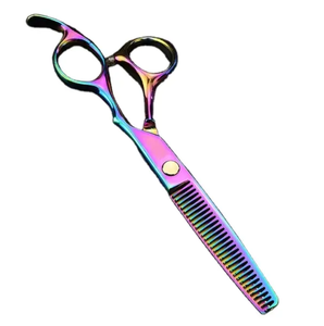 Kit de peluquería con espejo pulido, tijeras de entresacar, tijeras de acero inoxidable, kit de afeitado con peine en oferta - Product Image 2