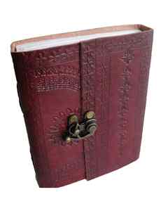 Journal relié en cuir fait main avec serrure en métal |   Carnet de notes vintage |   Carnet de croquis et journal de voyage, cadeau pour écrivains et artistes - Product Image 6