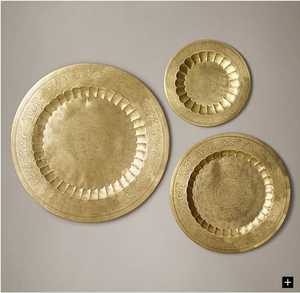 Juego de Bandejas Decorativas en Forma de Hoja Dorada, Hechas a Mano, de Metal Pulido con Diseño de Plantas, Estilo Glamuroso, Platos y Vajilla - Product Image 5
