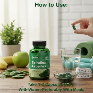 Cápsulas Vegetales de Espirulina, Receta Tradicional, Sin GMO, Ingredientes Naturales, Extracto de Superalimento Verde, Paquete al por Mayor - Product Image 4