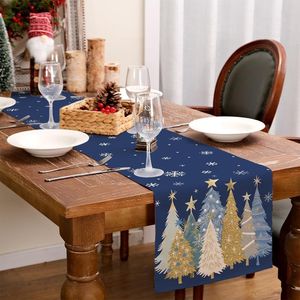 Camino de Mesa Navideño de 13x72 con Copos de Nieve y Árboles de Navidad para Decoración de Comedor Festivo - Product Image 6