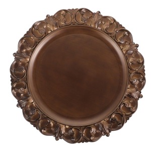 Stainless Steel Modern Charger <b>Plates</b> with Ornate Embossed Rim Eco-Friendly Handmade Wedding Event Serving <b>Plates</b> - Product Image 1