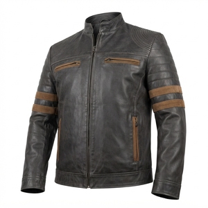 Blazer en cuir de vache véritable pour homme, coupe ajustée, formel, coupe-vent, imperméable, hiver, travail, personnalisé, OEM, vente en gros - Product Image 4