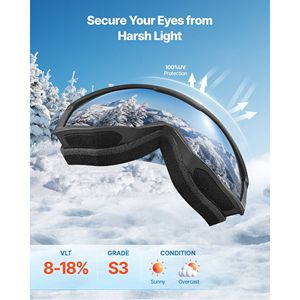 Occhiali da Sci Revo con Rivestimento Arancione, Lente Cilindrica OTG, Antiappannamento, per Uomini, Donne e Giovani, Montatura in TPU, Ventilazione, Compatibili con Casco - Product Image 3