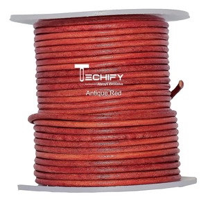 Cordon en cuir véritable de haute qualité, différentes longueurs et épaisseurs de couleurs pour la fabrication de bijoux et les composants artisanaux - Product Image 6