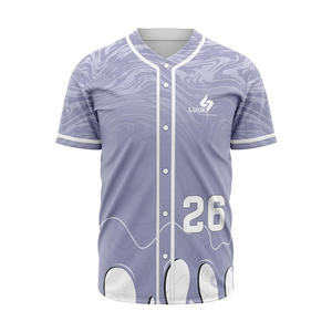 เสื้อเบสบอล LUUKI แขนสั้น คอวี สำหรับผู้ชาย สไตล์สปอร์ต ลำลอง พิมพ์ลายสกรีน ผ้าโพลีเอสเตอร์ 100% ODM แห้งเร็ว เหมาะสำหรับใส่ในฤดูร้อน - Product Image 2