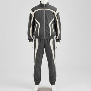 Men's 100% Cotton Reversible Fleece Windbreaker Tracksuit Winter Breathable Eco Friendly Streetwear <b>Set</b> - Product Image 6