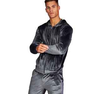 Ensemble de survêtement en velours léger, style urbain monochrome, coupe moderne et épurée, pour le quotidien, classique - Product Image 4