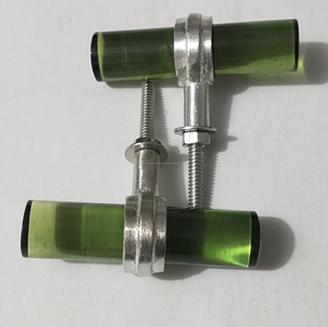 Poignées de porte vertes en résine acrylique transparente durable avec base métallique Poignées de tiroir contemporaines pour un relooking chic à la maison - Product Image 1