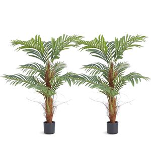 Palma d'olivo artificiale alta 1,2 m in PE resistente con protezione anticaduta, a basso mantenimento, verde naturale - Product Image 5