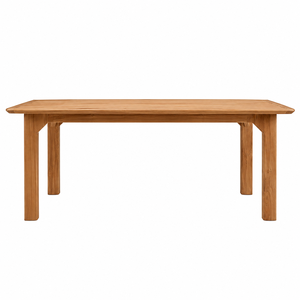 Mesa de Comedor Rectangular Moderna y Minimalista de Madera de Teca Sólida con Tapa con Bisel Invertido, Construcción Duradera, Impermeable y Ecológica - Product Image 1