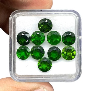 Diopside chromé naturel, pierres précieuses rondes de 6 mm, vert vif, lot de pierres en vrac, prix de gros, pour la fabrication de bijoux - Product Image 4