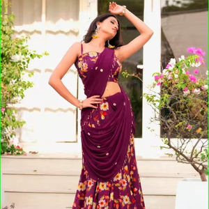 ผ้าส่าหรีแบบผูกสำเร็จรูป Jaamuni Bling สวยงาม ทันสมัย คอลเลคชั่นผ้าส่าหรีแบบดั้งเดิม - Product Image 1