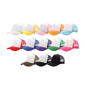 Quick Shipping Promotional Baseball Trucker <b>Hats</b> Blank Mesh Foam 5 Panels Trucker <b>Hats</b> for Sublimation - Product Image 2