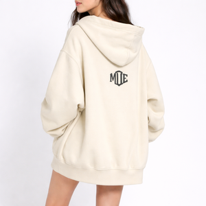 Sudaderas con Capucha Extra Grandes Estilo Coreano Personalizadas para Mujer con Detalle de Cinta en el Hombro Caído, Fabricante de Sudaderas con Capucha Personalizables - Product Image 5